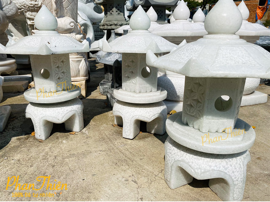 Đèn Đá Sân Vườn Cẩm Thạch Xanh Nhạt (DEN-20)