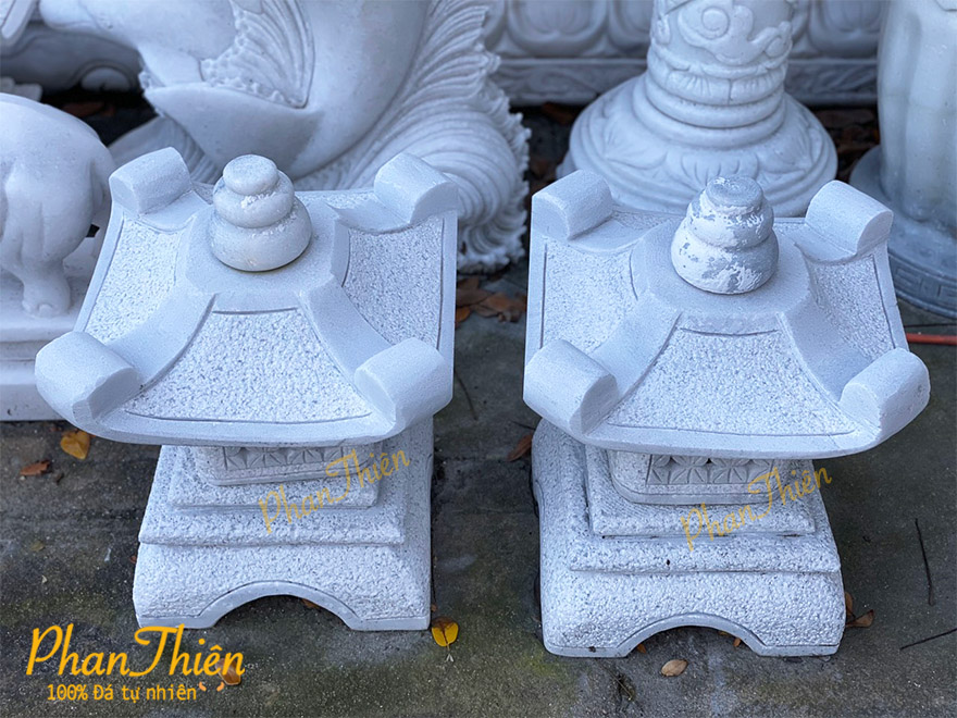 Đèn Đá Sân Vườn Cẩm Thạch Trắng (DEN-15)
