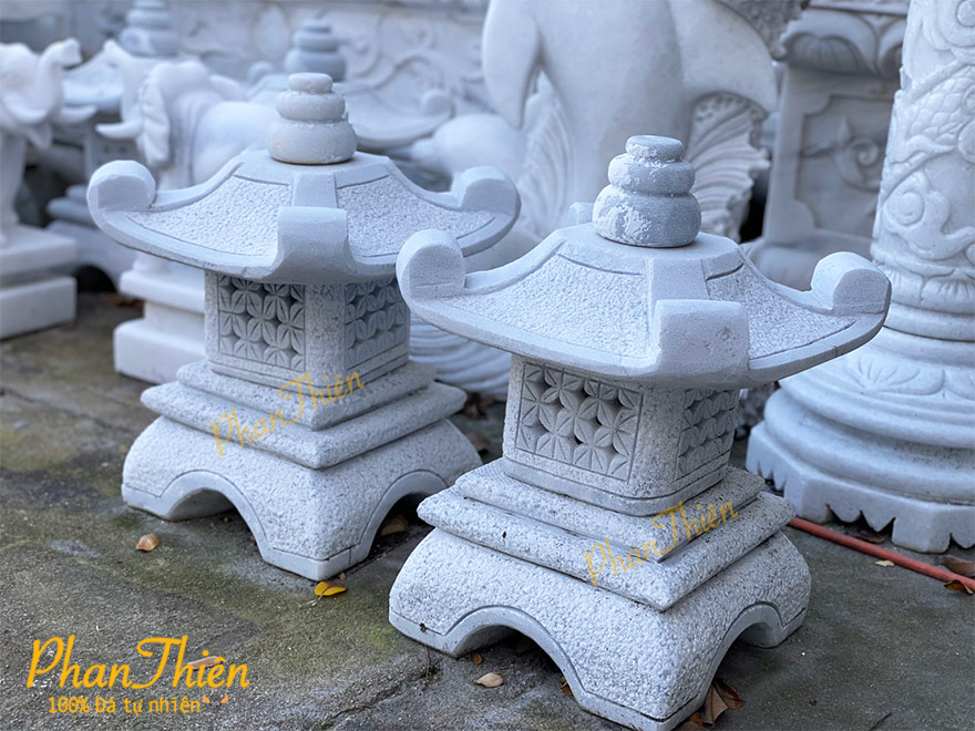 Đèn Đá Sân Vườn Cẩm Thạch Trắng (DEN-15)
