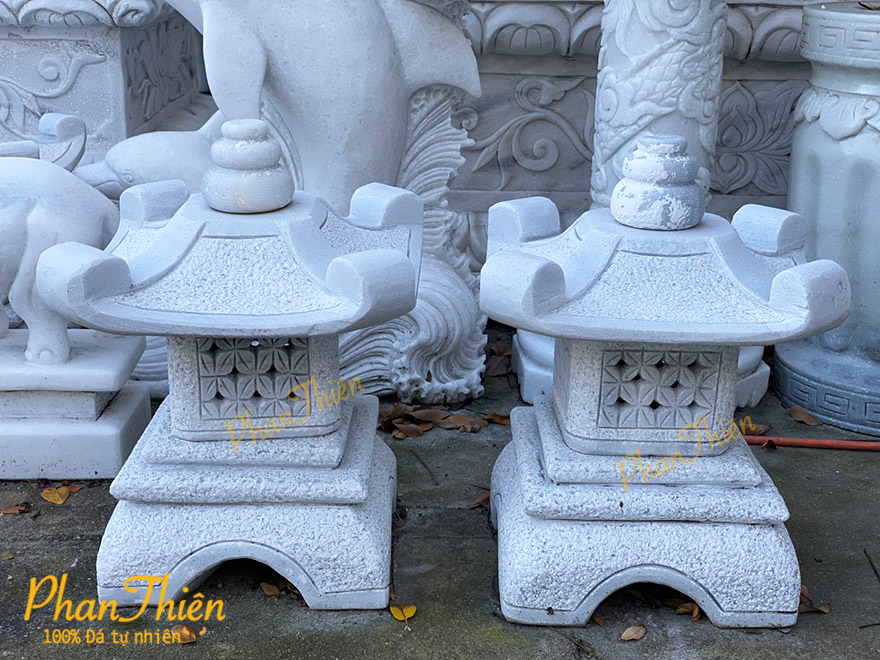 Đèn Đá Sân Vườn Cẩm Thạch Trắng (DEN-15)