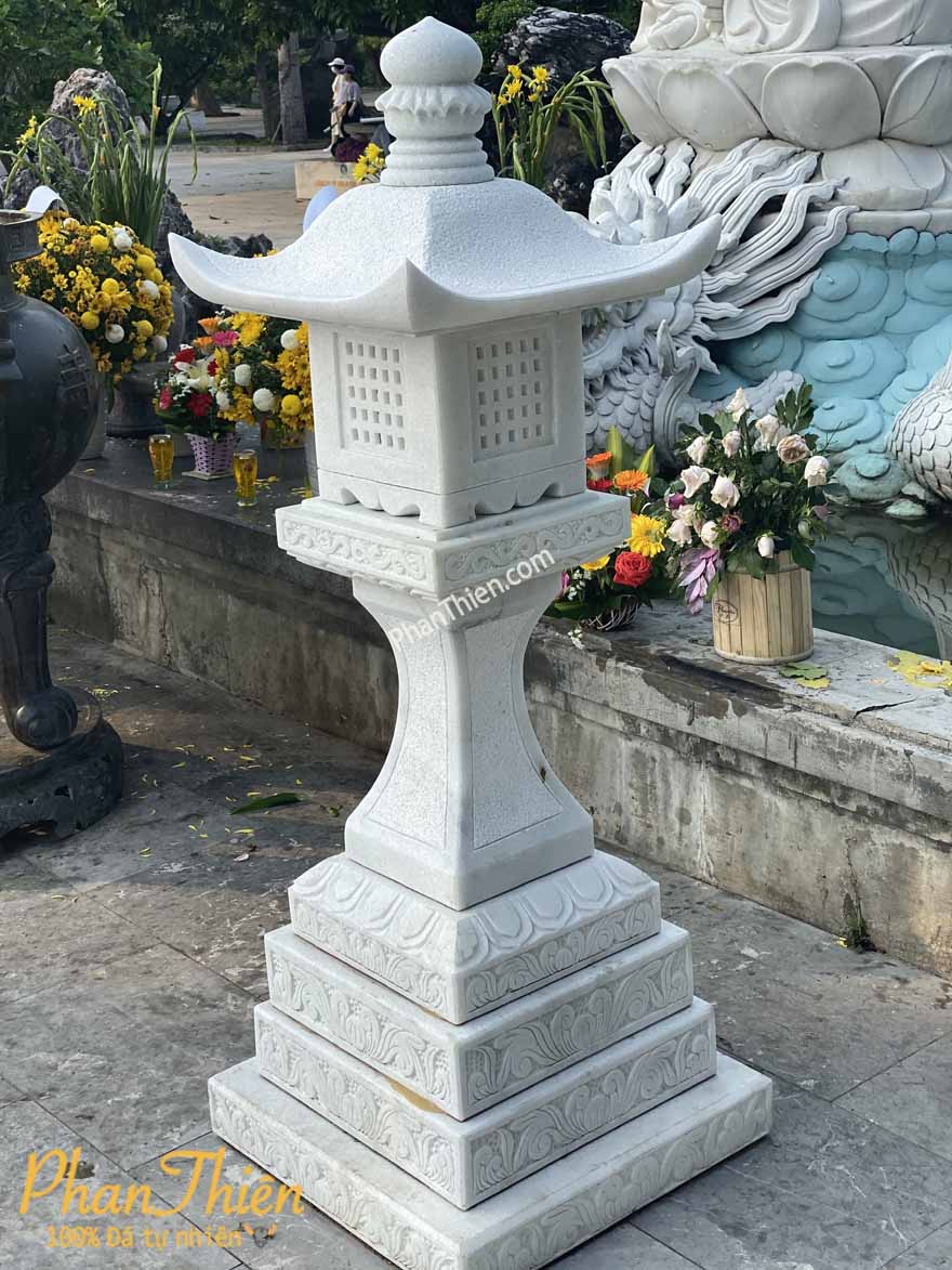 Đèn Đá Sân Vườn Đá Trắng Tự Nhiên (DEN-71)
