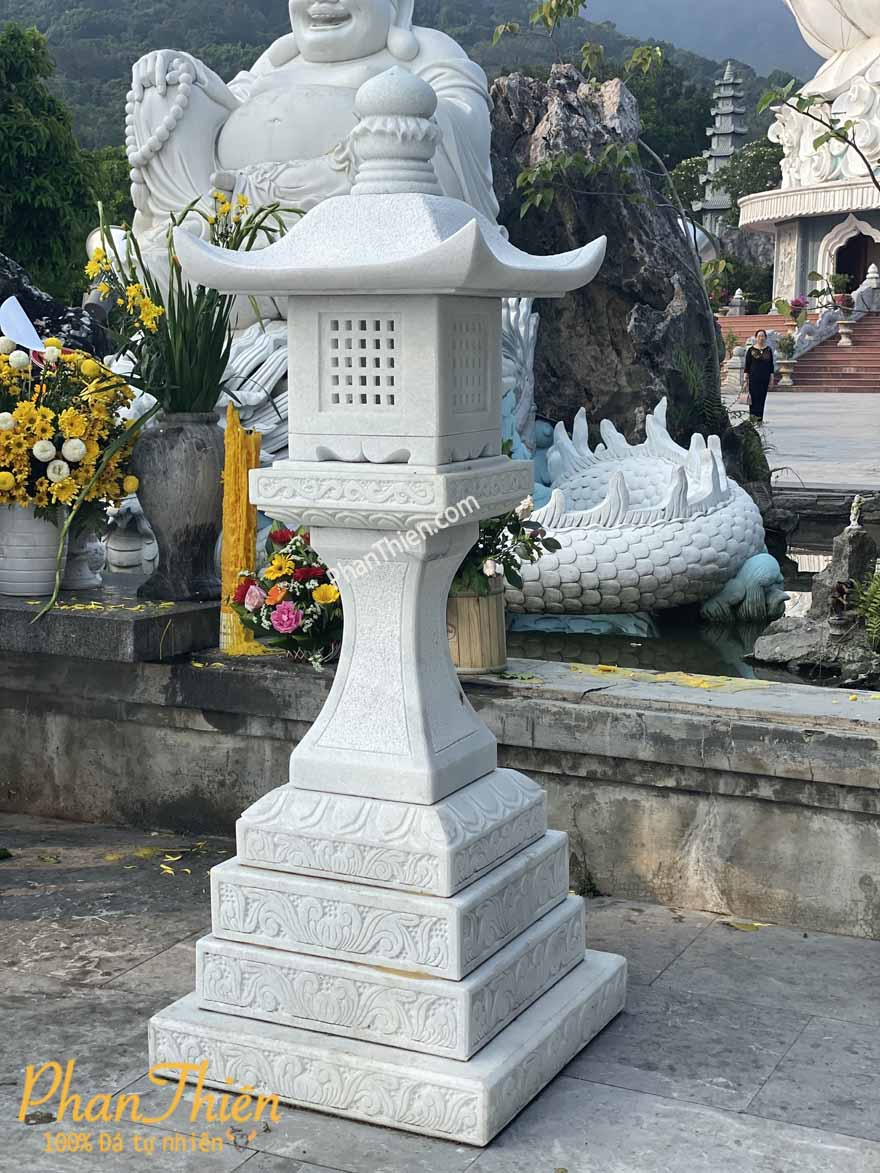 Đèn Đá Sân Vườn Đá Trắng Tự Nhiên (DEN-71)