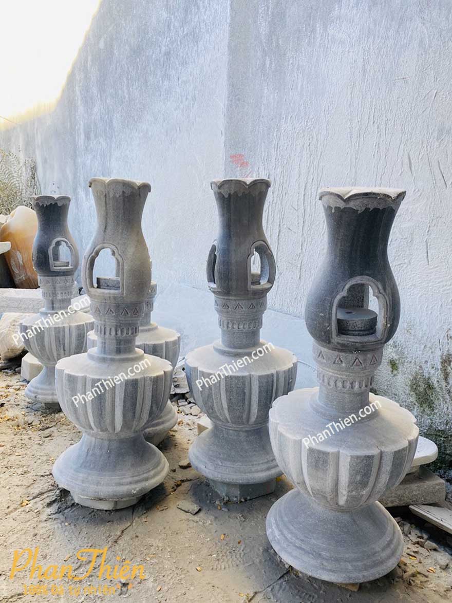 Đèn Dầu bằng Đá Cẩm Thạch Xám (DEN-62)