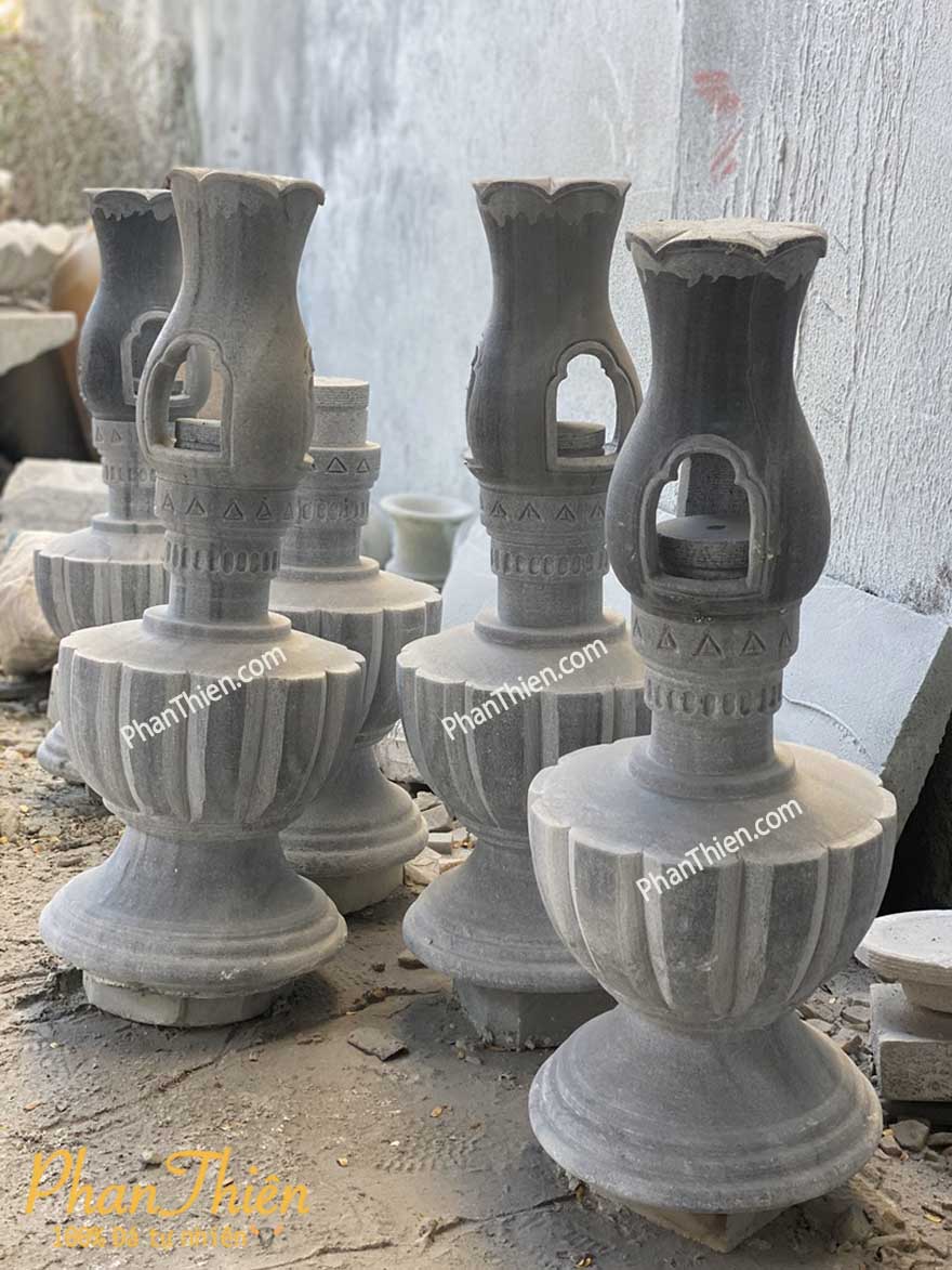 Đèn Dầu bằng Đá Cẩm Thạch Xám (DEN-62)