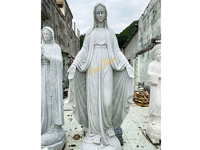 Tượng Đức Mẹ Ban Ơn bằng Đá Cẩm Thạch Trắng (DM-08)