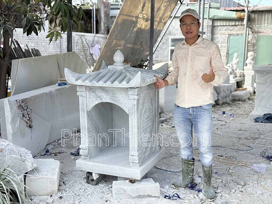 Khóm thờ bằng đá tự nhiên nguyên khối, lắp ghép 1m - KHOM-01