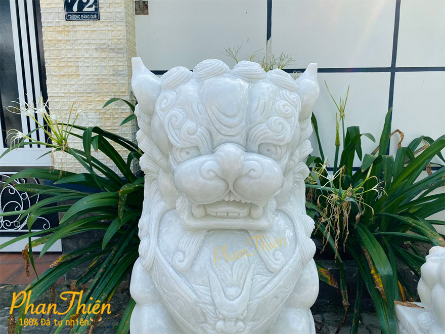 Kỳ Lân Đá Cẩm Thạch Trắng (KL-12)
