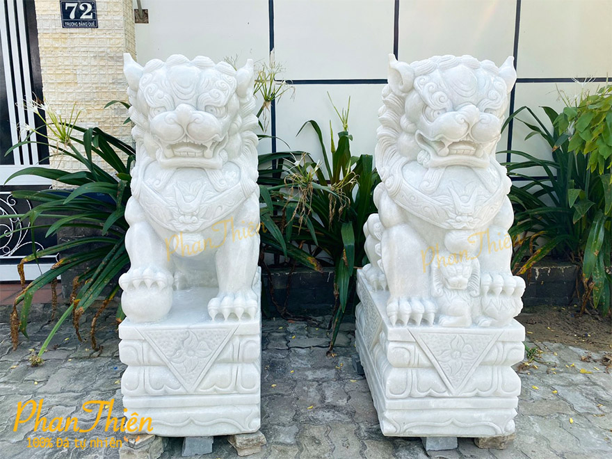 Kỳ Lân Đá Cẩm Thạch Trắng (KL-12)