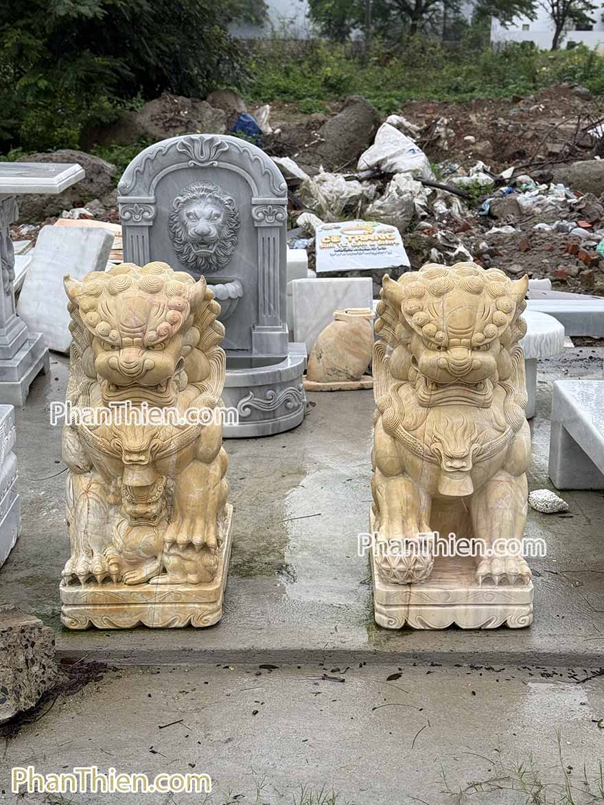 Tượng Kỳ Lân đá cà rốt đế thấp (KL-68)