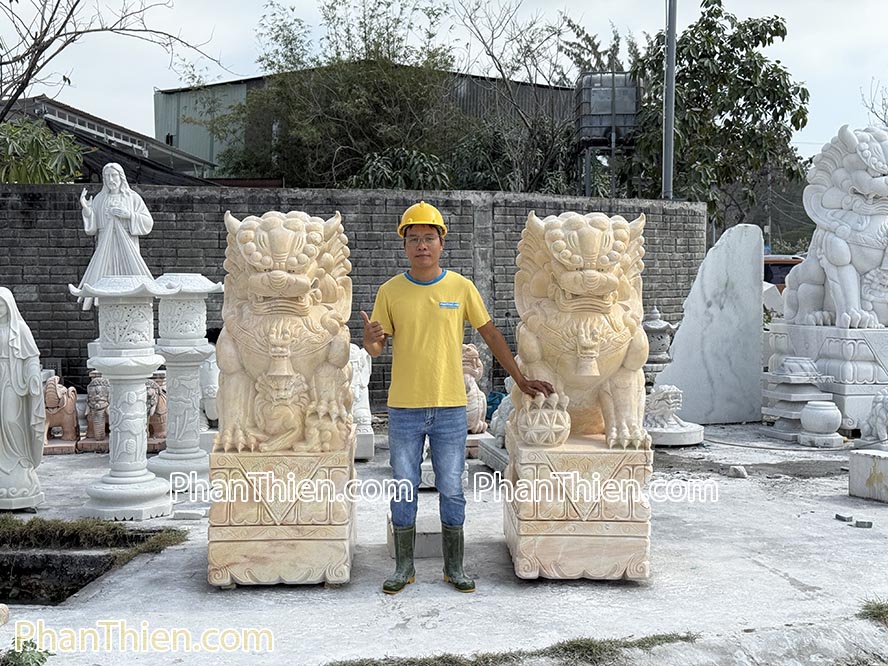 Tượng Kỳ Lân bằng đá Cà rốt tự nhiên - KL-80