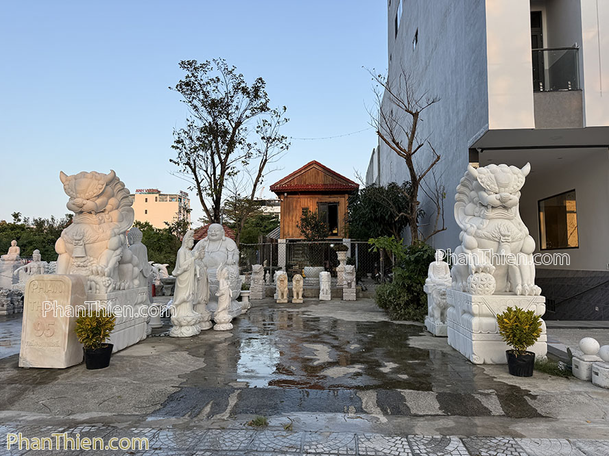 Tượng Kỳ Lân bằng đá Cẩm thạch trắng 2,55m VIP - KL-83