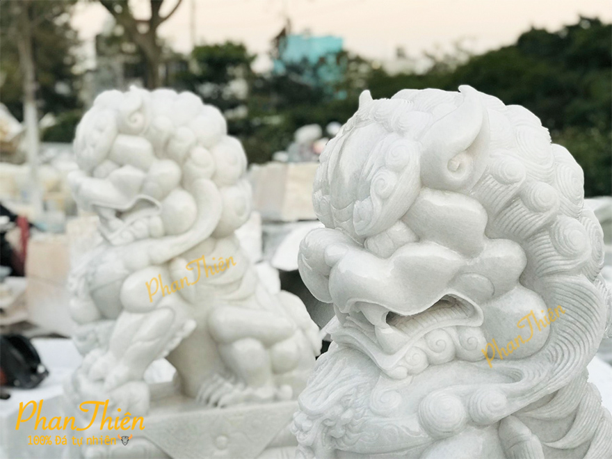 Kỳ Lân Đá Cẩm Thạch Trắng (KL-04)