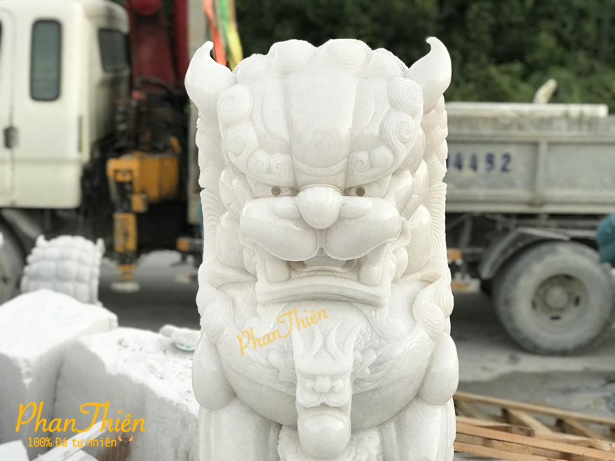 Kỳ Lân Đá Cẩm Thạch Trắng (KL-04)