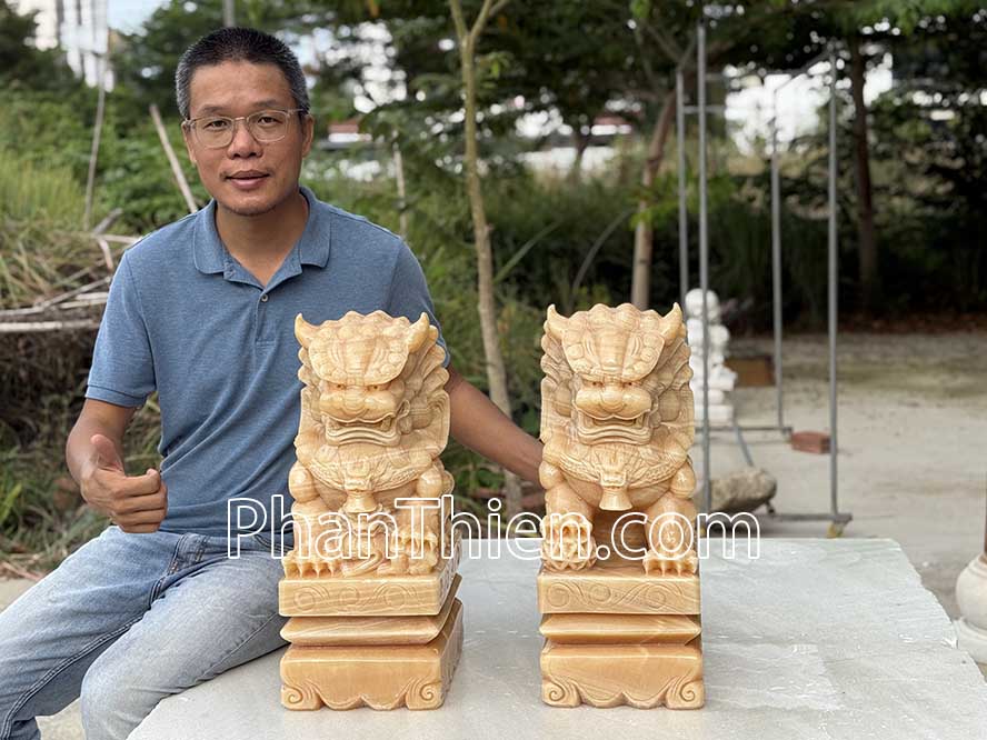 Kỳ Lân đá ngọc Hoàng Long 50cm VIP - KL-88