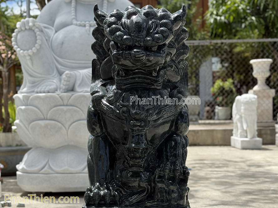 Kỳ lân đá xanh Ấn Độ nguyên khối 110cm - KL - 86