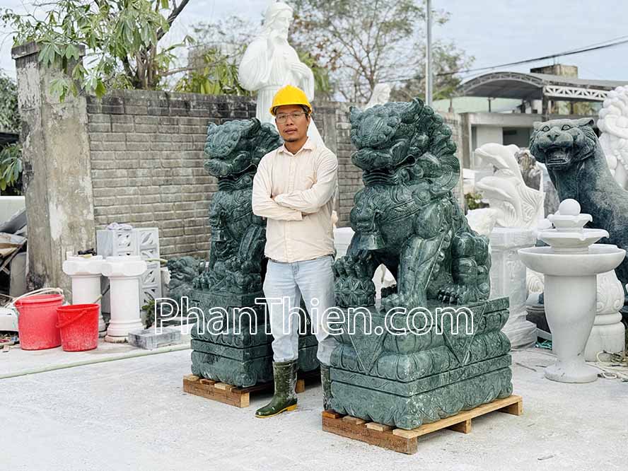 Tượng Kỳ Lân bằng đá xanh Ấn Độ - KL-79