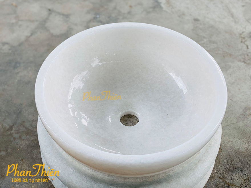 Lavabo Đá Cẩm Thạch Trắng (L-14)