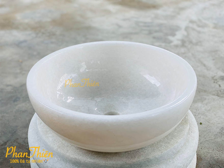 Lavabo Đá Cẩm Thạch Trắng (L-14)