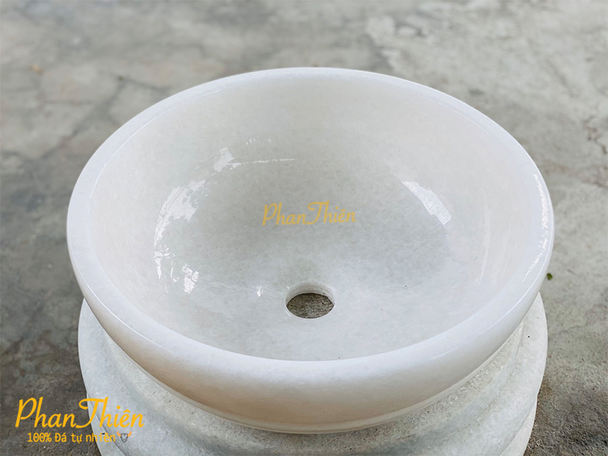 Lavabo Đá Cẩm Thạch Trắng (L-14)