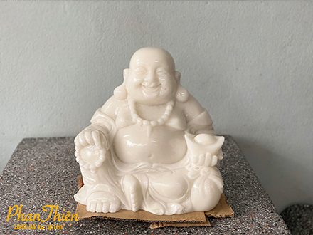 Tượng Di Lặc Đá Cẩm Thạch Trắng (DL-44)
