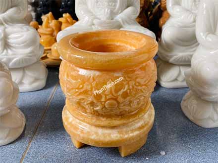 Lư Hương Chạm Rồng Đá Ngọc Hoàng Long (LH-16)