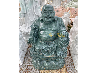 Phật Di Lặc Ngồi Đài Sen Đá Xanh Ấn Độ (DL-27)