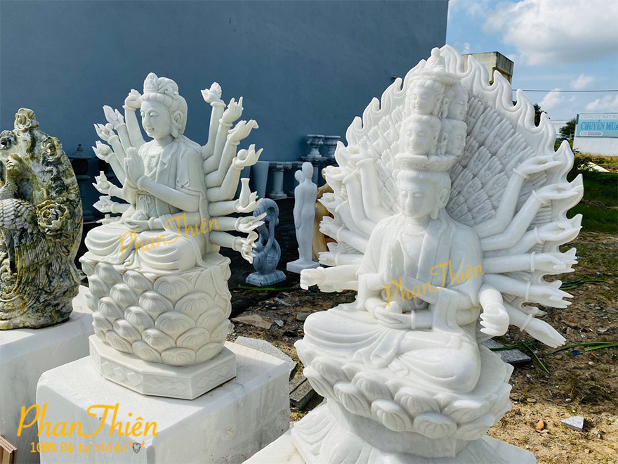 Tượng Phật Thiên Thủ Thiên Nhãn Đá Cẩm Thạch Trắng (TN-01)