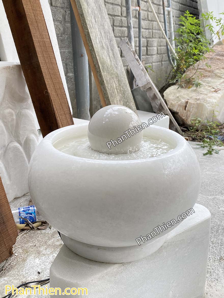 Phong Thuỷ Luân bằng đá Cẩm thạch trắng tự nhiên