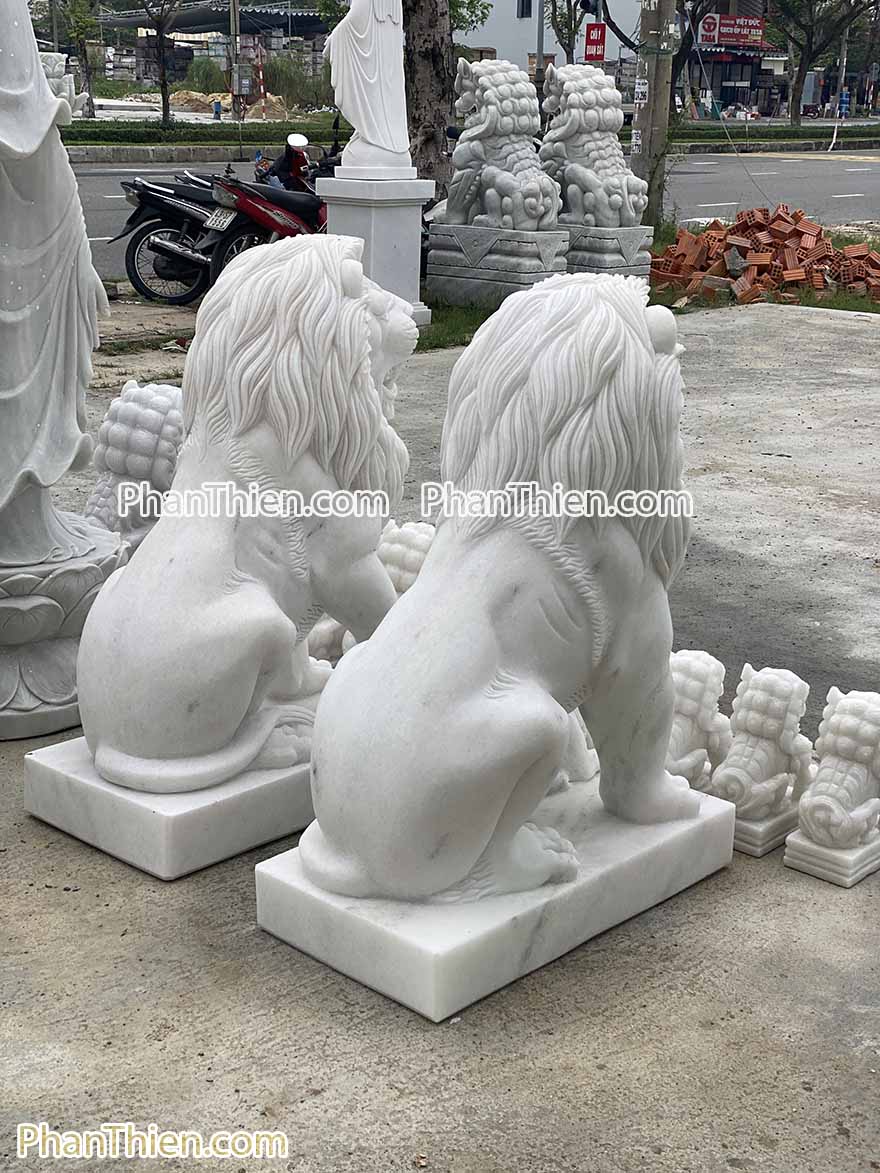 Tượng Sư tử đá Cẩm thạch trắng (ST-46)