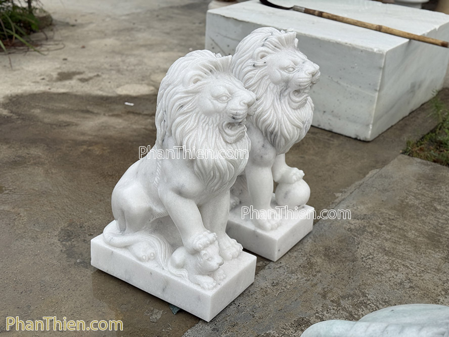 Tượng Sư tử đá trắng - ST-58