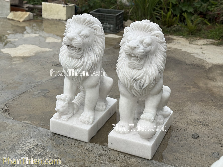 Tượng Sư tử đá trắng - ST-58
