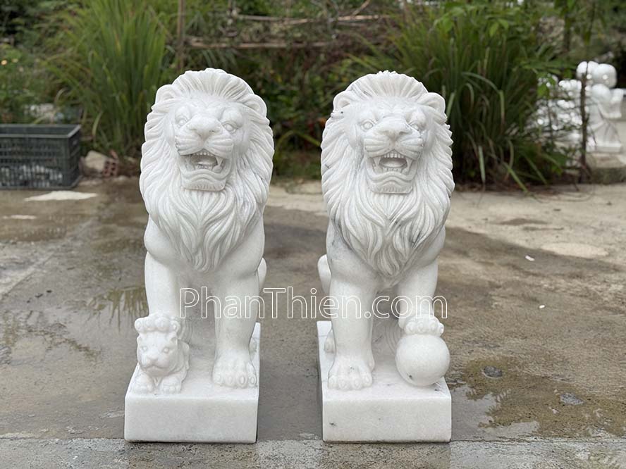 Tượng Sư tử đá trắng - ST-58