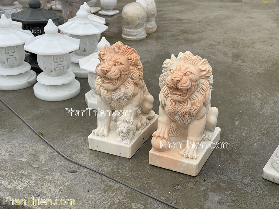 Tượng Sư tử đá cà rốt 50cm - ST-64