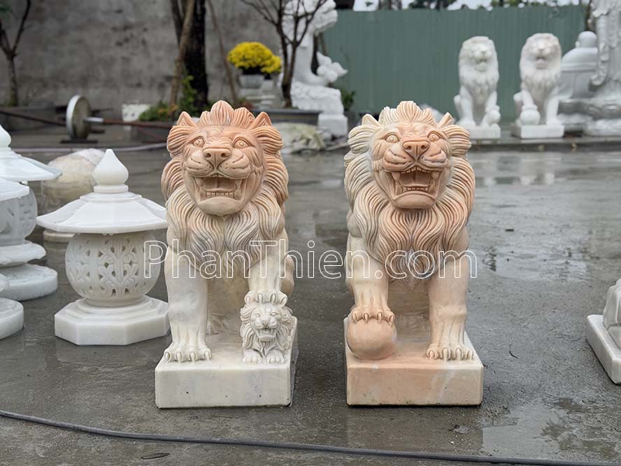 Tượng Sư tử đá cà rốt 50cm - ST-64