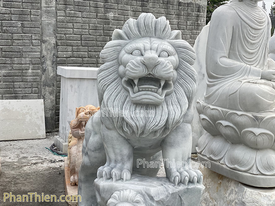Tượng Sư tử đá đứng núi oai vệ 1,55m - ST-68