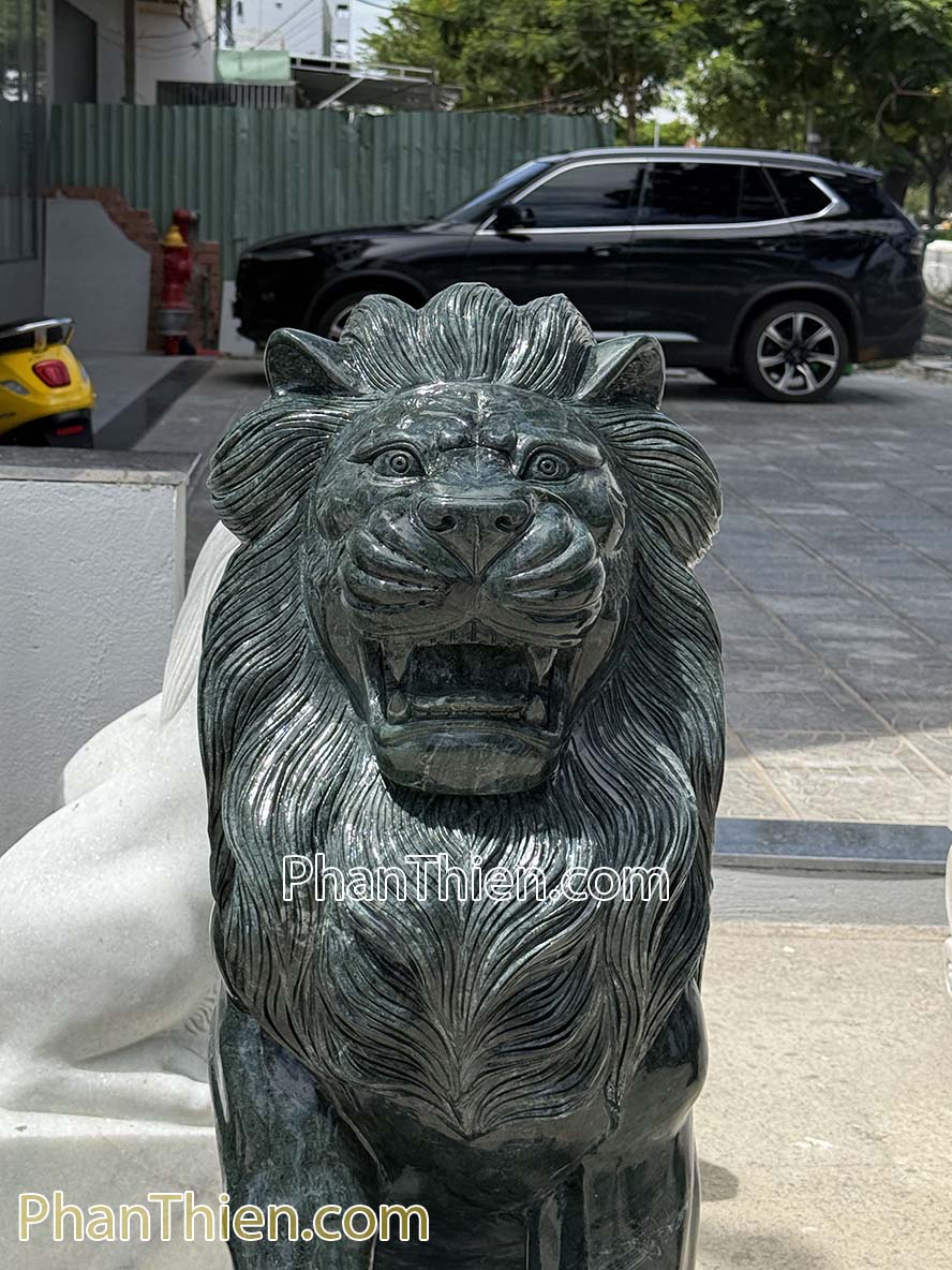 Sư tử đá xanh Ấn Độ nguyên khối 110cm - ST -63
