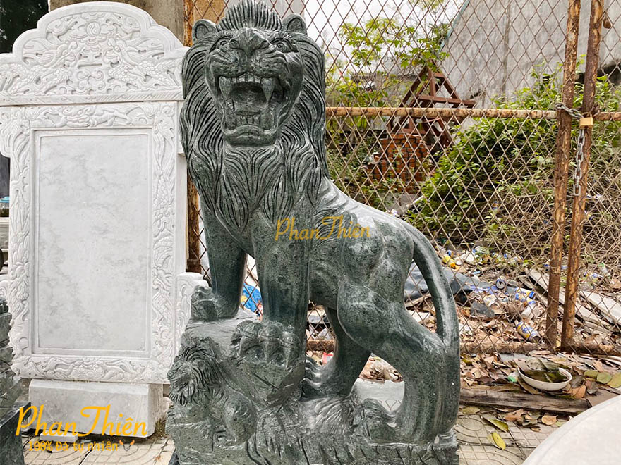 Tượng Sư Tử Đá Xanh Ấn Độ (ST-05)