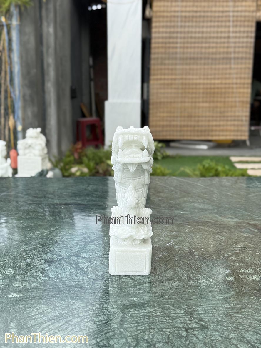 Tượng Cá Chép Hoá Rồng bằng đá cẩm thạch 20cm (CA-20)