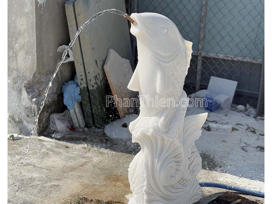 Tượng Cá Chép phun nước bằng đá tự nhiên (CA-19)
