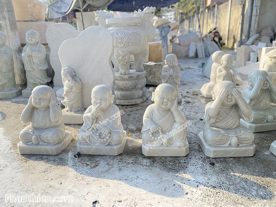 Bộ Tượng 4 Chú Tiểu Tứ Không bằng đá đẹp, giá gốc tại Xưởng
