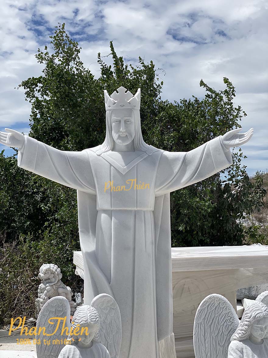 Tượng Chúa KITO VUA Đá Cẩm Thạch Trắng (TC-15)