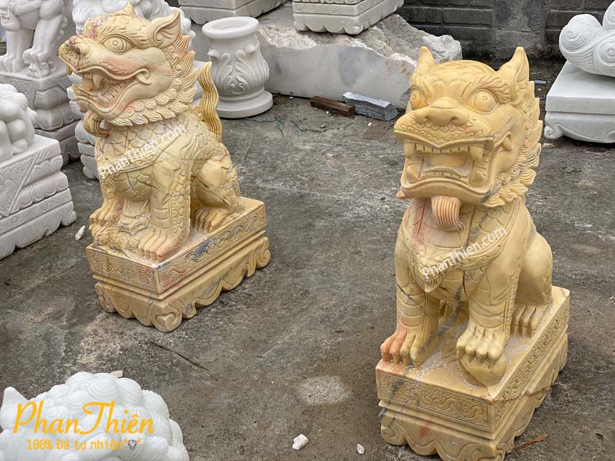 Tượng Con Nghê Đá Cà Rốt Vàng (N-08)