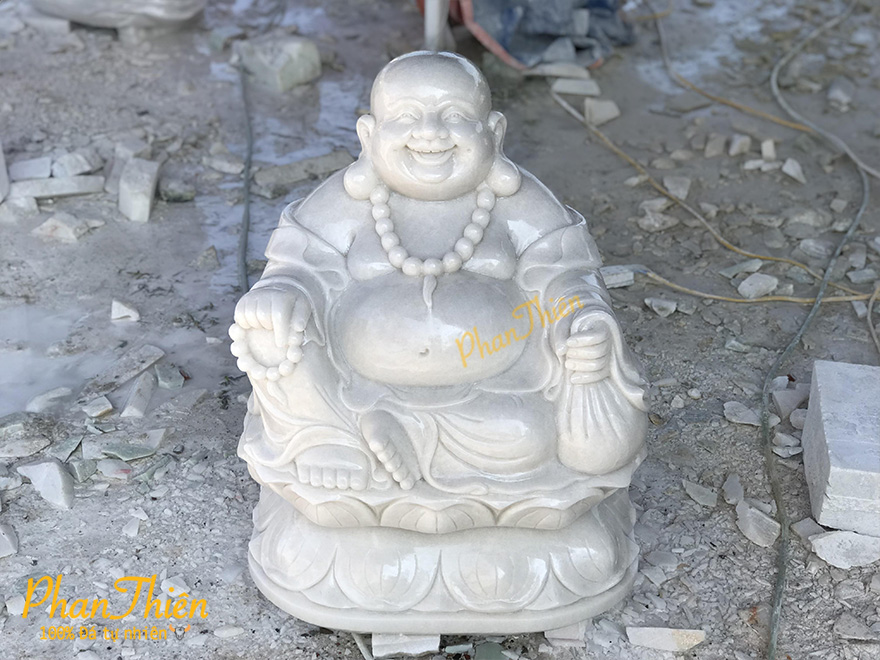 Tượng Phật Di Lặc bằng đá Non Nước Ngồi Đế Sen (DL-20)