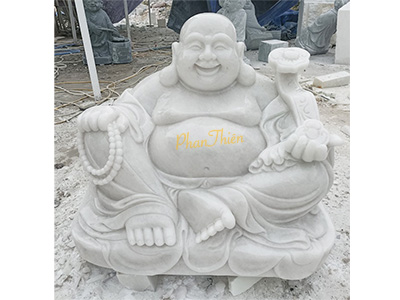 Tượng Di Lặc Đá Cẩm Thạch Trắng (DL-42)