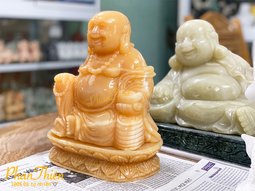 Tượng Di Lặc ngồi Đài Sen Đá Ngọc Hoàng Long (DL-34)