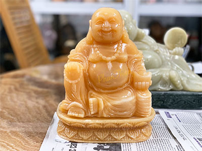 Tượng Di Lặc ngồi Đài Sen Đá Ngọc Hoàng Long (DL-34)