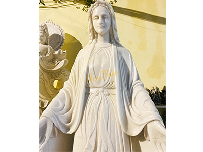 Tượng Đức Mẹ Ban Ơn Đá Cẩm Thạch Trắng (DM-22)