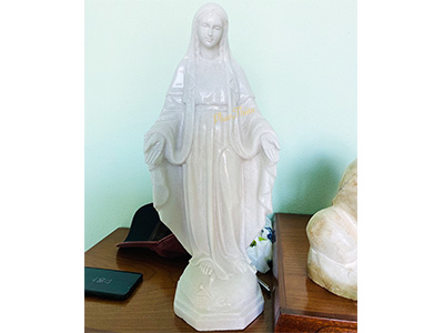Tượng Đức Mẹ Ban Ơn Đá Cẩm Thạch Trắng (DM-24)