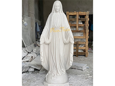 Tượng Đức Mẹ Ban Ơn Đá Cẩm thạch trắng (DM-44)