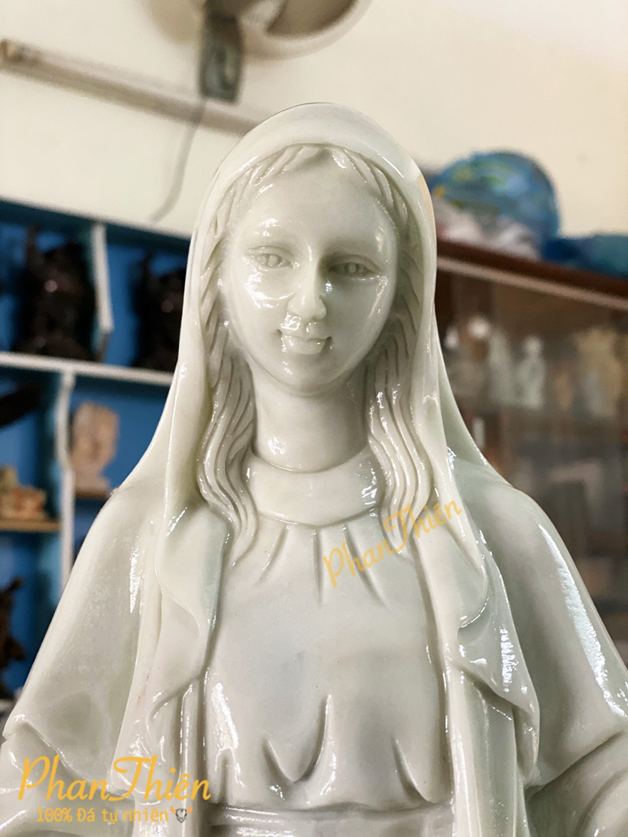 Tượng Đức Mẹ Ban Ơn Đá Cẩm Thạch Xanh (DM-11)
